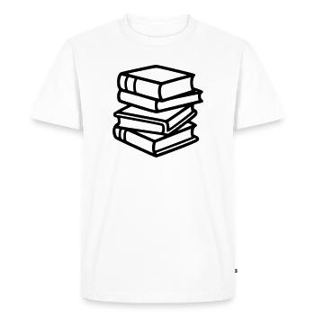 Club de lecture Book Stack Bibliothèque des enseignants - T-shirt Premium bio Homme - blanc - Devant - Nico (187cm)
