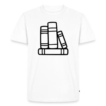 Club de lecture Book Stack Bibliothèque des enseignants - T-shirt Premium bio Homme - blanc - Devant - Nico (187cm)