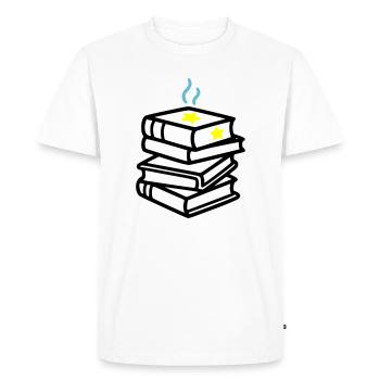 Stack of Books Star Fantasy Reading Book Club - Men's Premium Organic T-Shirt - white - Front - Nico (187cm)