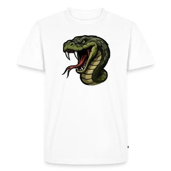 Cobra Head Cartoon Print - Men's Premium Organic T-Shirt - white - Front - Nico (187cm)