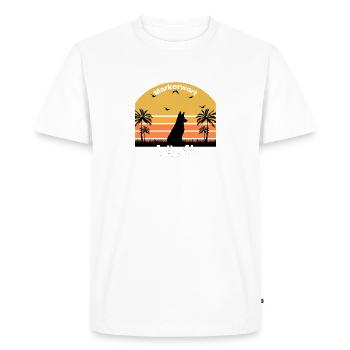 Exécution de mots de repère - T-shirt Premium bio Homme - blanc - Devant - Nico (187cm)
