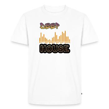 Deep House. - Men's Premium Organic T-Shirt - white - Front - Nico (187cm)