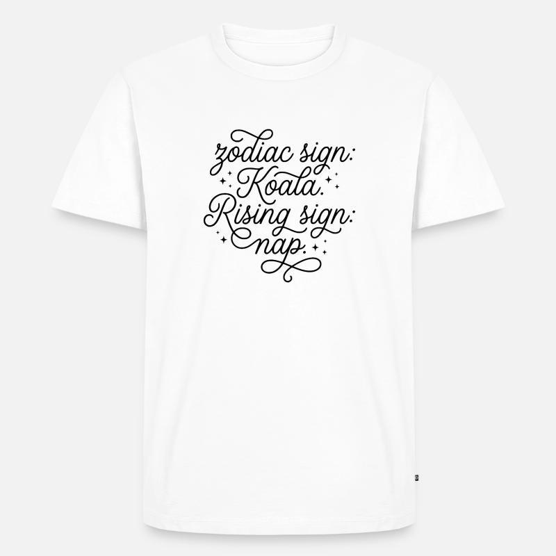 Sternzeichen Koala Aszendent Nickerchen - Männer Premium Bio T-Shirt - Weiß