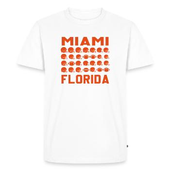 Miami Florida Football Grid - Men's Premium Organic T-Shirt - white - Front - Nico (187cm)
