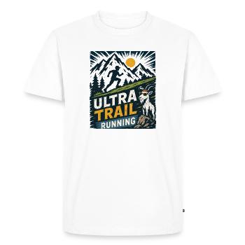 Ultra Trail Running - T-shirt Premium bio Homme - blanc - Devant - Nico (187cm)