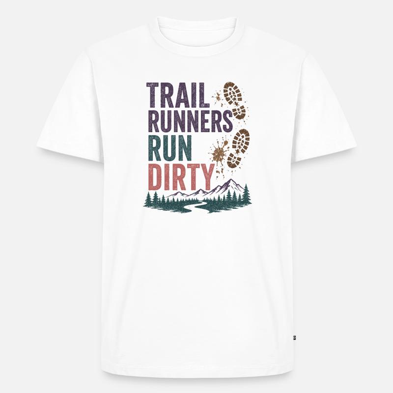 Trailrunner laufen schmutzig - Männer Premium Bio T-Shirt - Weiß