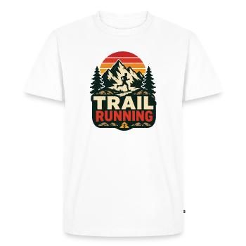 Trail running - T-shirt Premium bio Homme - blanc - Devant - Nico (187cm)