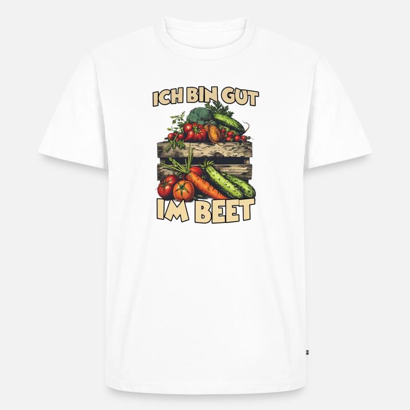 Hochbeet Gemüse Gartenarbeit Selbstversorger - Männer Premium Bio T-Shirt - Weiß