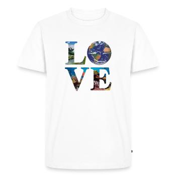 L’amour de la nature et de la terre avec des océans et des montagnes - T-shirt Premium bio Homme - blanc - Devant - Nico (187cm)