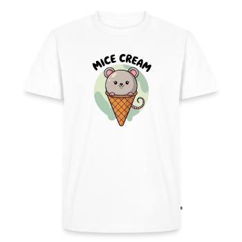 Motif de glace drôle de souris à la souris - T-shirt Premium bio Homme - blanc - Devant - Nico (187cm)