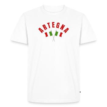 Drapeaux italiens Artegna - T-shirt Premium bio Homme - blanc - Devant - Nico (187cm)