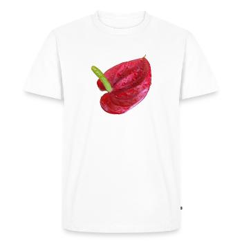 Vibrant_Red_Anthurium_Flower - T-shirt Premium bio Homme - blanc - Devant - Nico (187cm)