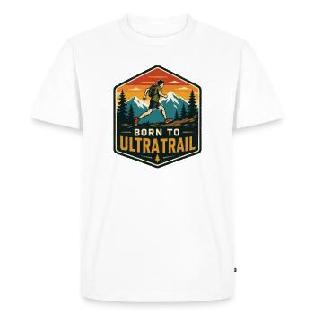 Né pour l’Ultra Trail - T-shirt Premium bio Homme - blanc - Devant - Nico (187cm)