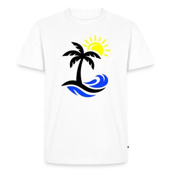 Palm Tree Beach Ocean - Men's Premium Organic T-Shirt - white - Front - Nico (187cm)