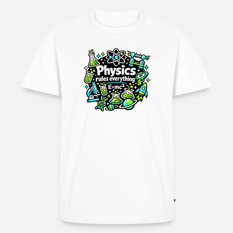 Physik regelt alles - Männer Premium Bio T-Shirt - Weiß