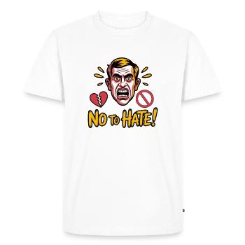 No to Hate! Pop Art Protest - Men's Premium Organic T-Shirt - white - Front - Nico (187cm)