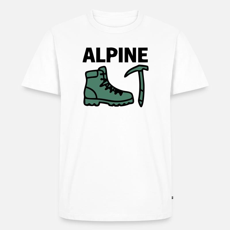 Wanderschuh Eispickel Alpine Bergsteigen Klettern - Männer Premium Bio T-Shirt - Weiß