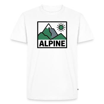 Alpine Mountains Mountaineering Alpine Club Hiking - Men's Premium Organic T-Shirt - white - Front - Nico (187cm)