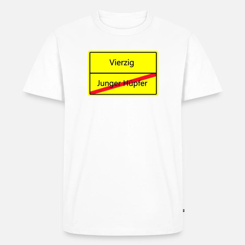 ortsschild_vierzig - Männer Premium Bio T-Shirt - Weiß