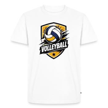 Punching Power Volleyball Shield - Men's Premium Organic T-Shirt - white - Front - Nico (187cm)