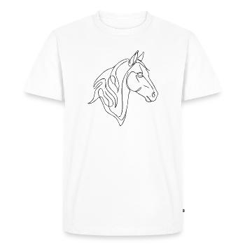 Minimalist Horse Line Art Elegant Line Design - Men's Premium Organic T-Shirt - white - Front - Nico (187cm)