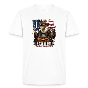 USA Grill Master agréé pour brûler des burgers à Eagle - T-shirt Premium bio Homme - blanc - Devant - Nico (187cm)