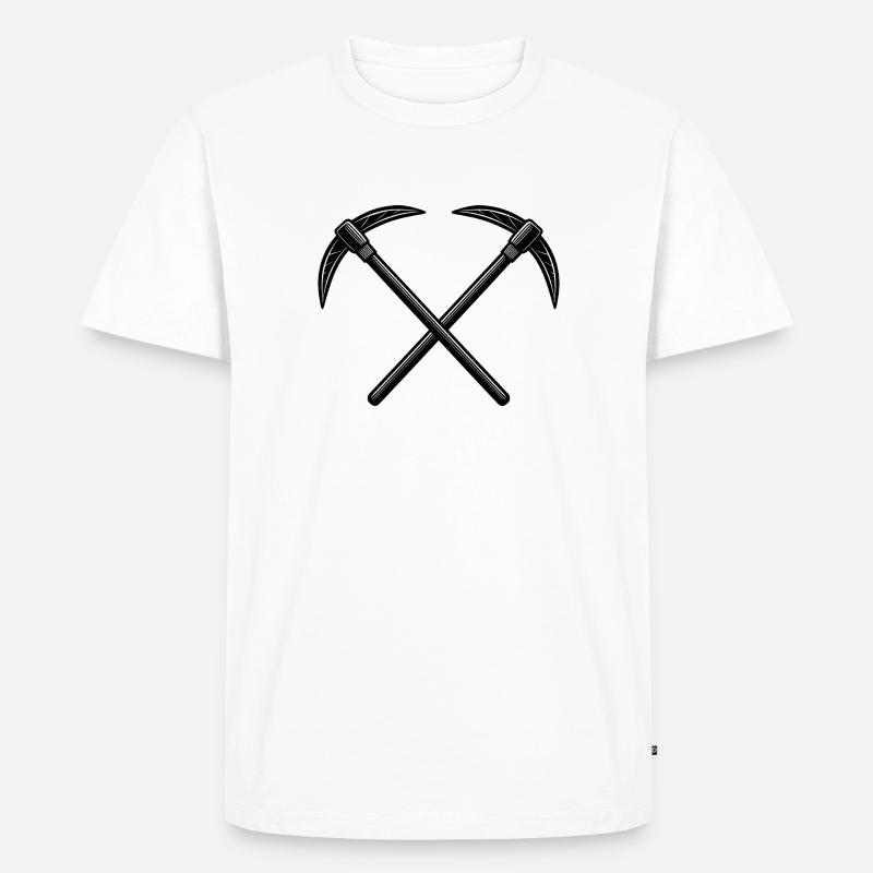 Kreuzspitzhacken - Männer Premium Bio T-Shirt - Weiß