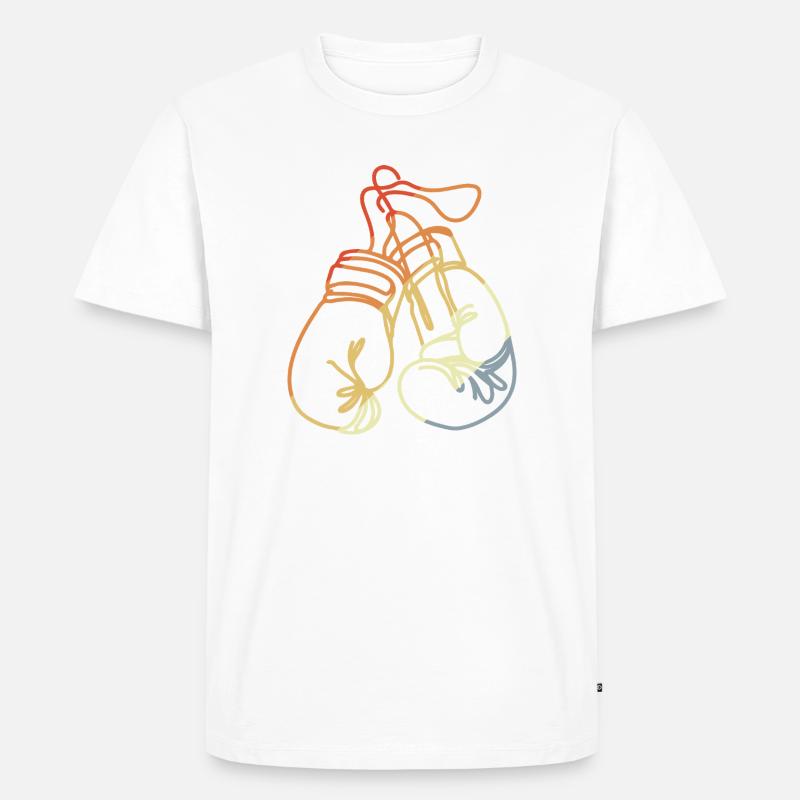 Boxhandschuhe Retro Style - Männer Premium Bio T-Shirt - Weiß