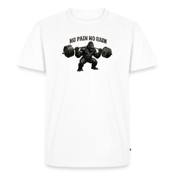 No Pain No Gain - Men's Premium Organic T-Shirt - white - Front - Nico (187cm)