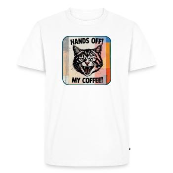 Pas touche ! Mon café - T-shirt Premium bio Homme - blanc - Devant - Nico (187cm)