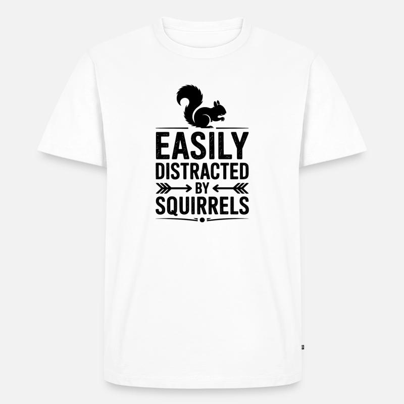 Eichhörnchen Sprüche Lustig Eichhörnchen Geschenk - Männer Premium Bio T-Shirt - Weiß