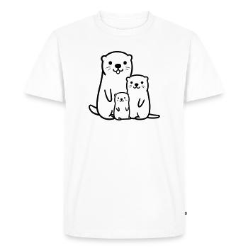 Loutre - T-shirt Premium bio Homme - blanc - Devant - Nico (187cm)