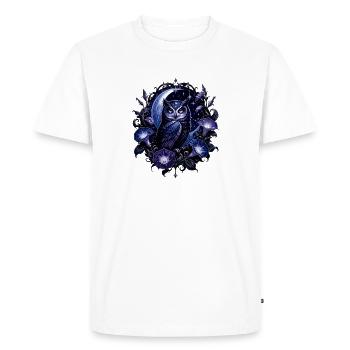 Magie du Hibou de Clair de Lune - T-shirt Premium bio Homme - blanc - Devant - Nico (187cm)