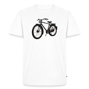 Silhouette de vélo rétro - T-shirt Premium bio Homme - blanc - Devant - Nico (187cm)
