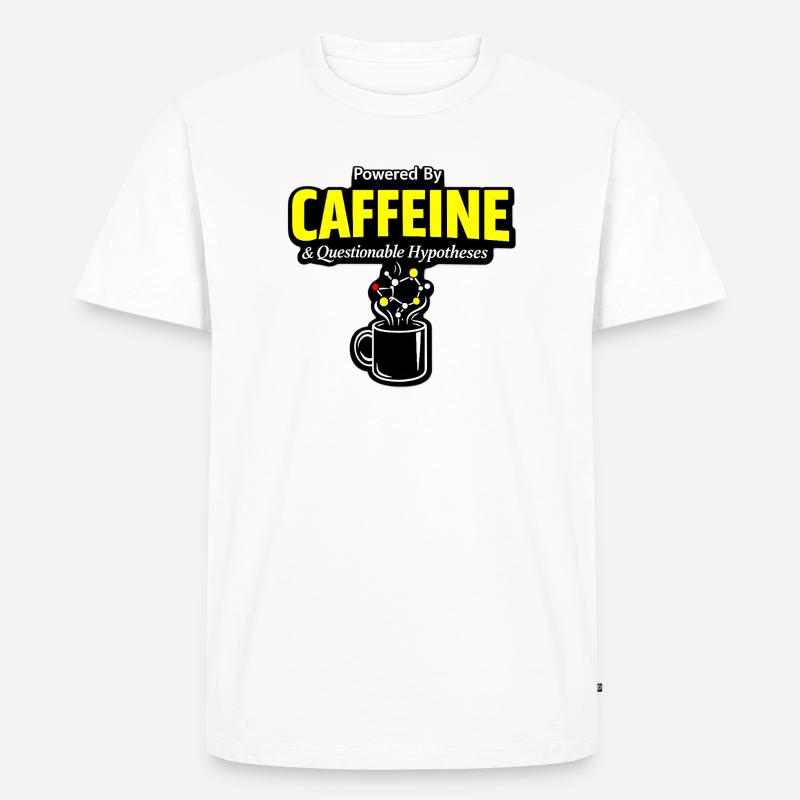 Kaffeechemie: Koffein Molekül Becher - Männer Premium Bio T-Shirt - Weiß