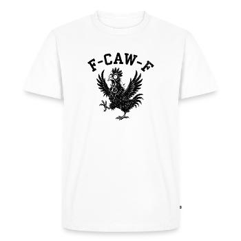 Silhouette du coq F-Caw-F - T-shirt Premium bio Homme - blanc - Devant - Nico (187cm)