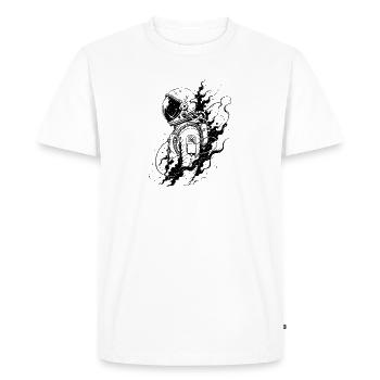 Astronaute entre la poussière d’étoiles et l’éternité - T-shirt Premium bio Homme - blanc - Devant - Nico (187cm)