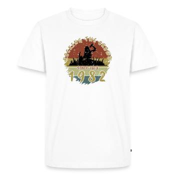 44th Birthday Rocking the crowd SNG 07/1982 - Men's Premium Organic T-Shirt - white - Front - Nico (187cm)