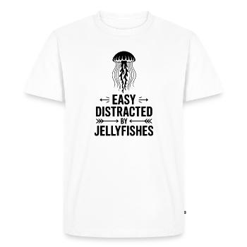 Expressions de méduse Cadeau drôle de méduse - T-shirt Premium bio Homme - blanc - Devant - Nico (187cm)