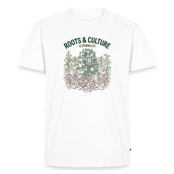 Roots And Culture - Men's Premium Organic T-Shirt - white - Front - Nico (187cm)