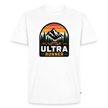 Ultra Runner Vintage Mountain Sunset - T-shirt Premium bio Homme - blanc - Devant - Nico (187cm)