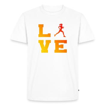 Gift idea for a running with running - Men's Premium Organic T-Shirt - white - Front - Nico (187cm)