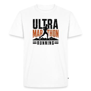 Ultra Marathon Running Distressed - Men's Premium Organic T-Shirt - white - Front - Nico (187cm)
