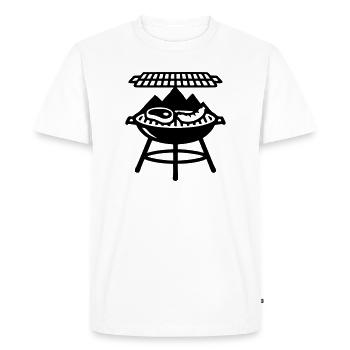 Grill au charbon Grill à la viande Maître Fête des Pères - T-shirt Premium bio Homme - blanc - Devant - Nico (187cm)