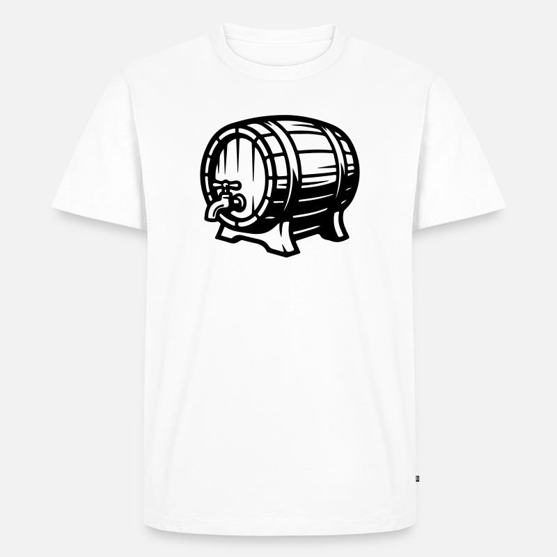 Bierfass Symbol Bier - Männer Premium Bio T-Shirt - Weiß