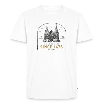 Lübeck Holstentor Since 1478 Built To Last Est - Men's Premium Organic T-Shirt - white - Front - Nico (187cm)