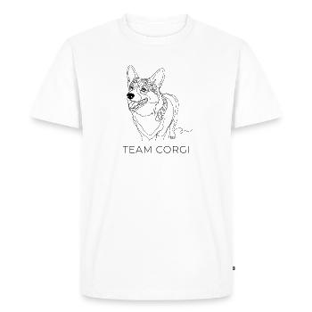 Team Corgi One Line Art Chien Welsh Corgi - T-shirt Premium bio Homme - blanc - Devant - Nico (187cm)