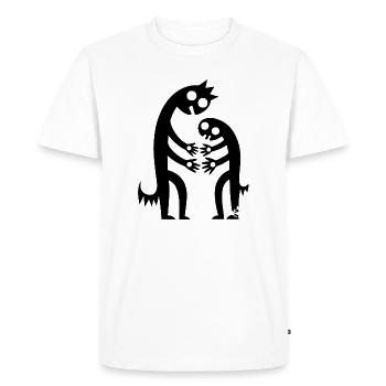 Abstract Figures Hug Creative Monochrome - Men's Premium Organic T-Shirt - white - Front - Nico (187cm)
