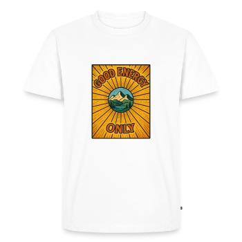 Good energy only mountain scenery - Men's Premium Organic T-Shirt - white - Front - Nico (187cm)