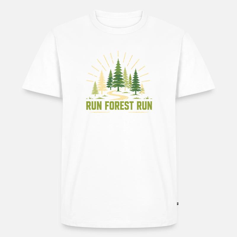 Trailrunning – Run Forest Run - Männer Premium Bio T-Shirt - Weiß